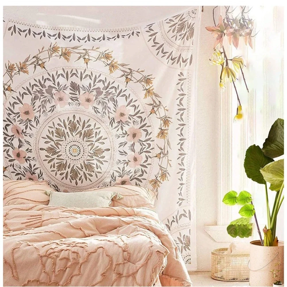 Bohemian/Indie Mandala Floral Pattern Tapestry